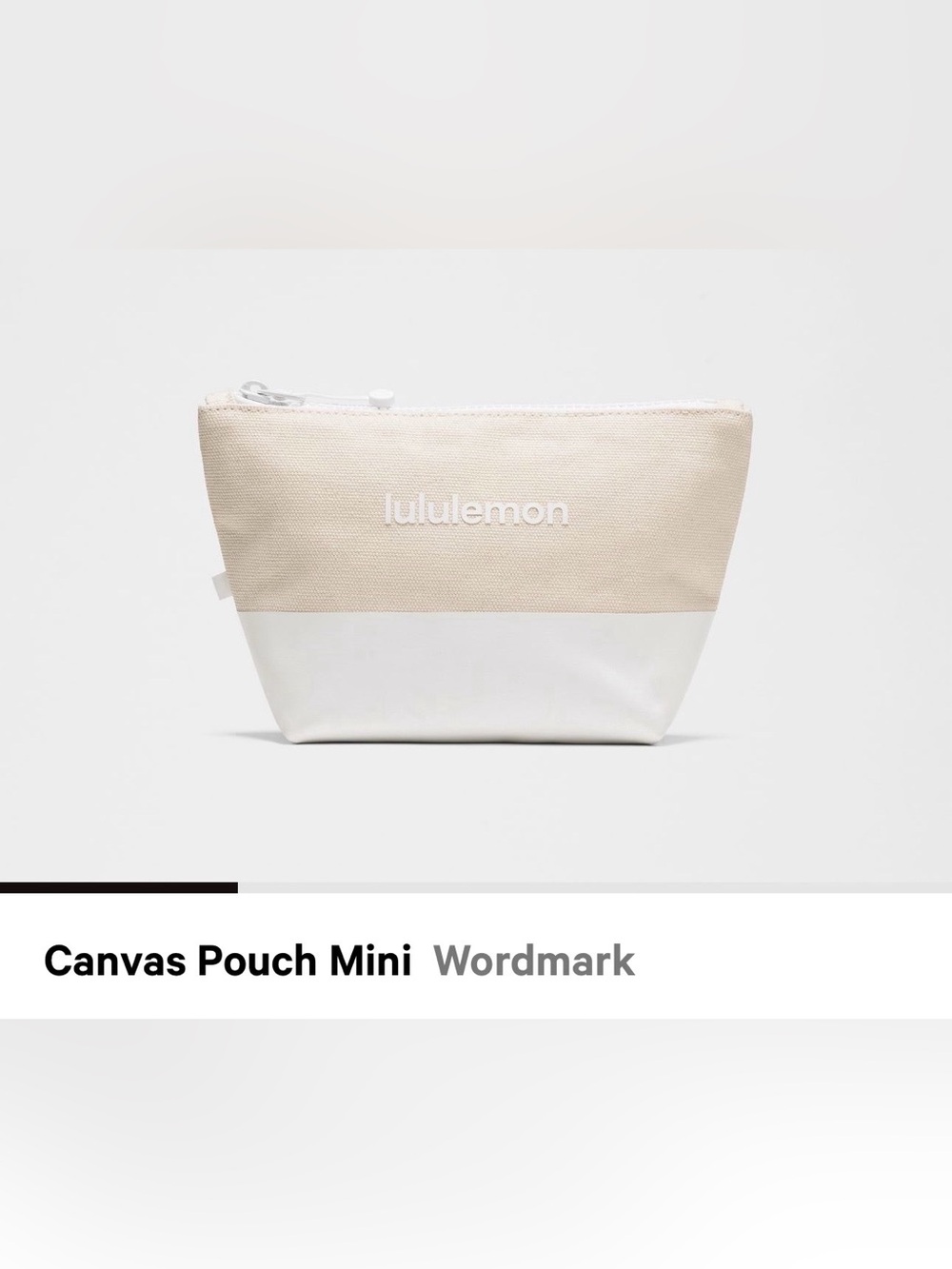 Lululemon Canvas Pouch Mini *Wordmark, Natural/White